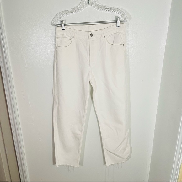 NWT Boyish Tommy High-Rise White Rigid Straight Leg Denim Distressed Waist 28 - Picture 2 of 13